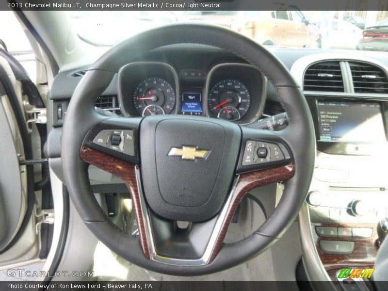 Champagne Silver Metallic / Cocoa/Light Neutral 2013 Chevrolet Malibu LT