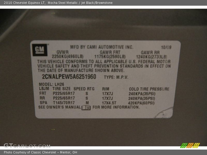 Mocha Steel Metallic / Jet Black/Brownstone 2010 Chevrolet Equinox LT
