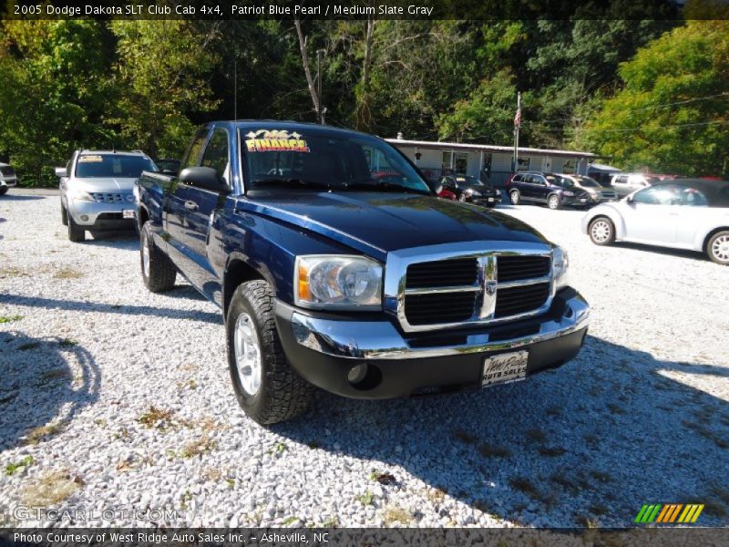 Patriot Blue Pearl / Medium Slate Gray 2005 Dodge Dakota SLT Club Cab 4x4