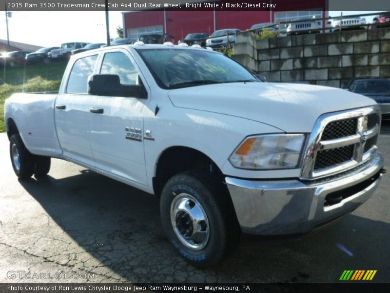 Bright White / Black/Diesel Gray 2015 Ram 3500 Tradesman Crew Cab 4x4 Dual Rear Wheel