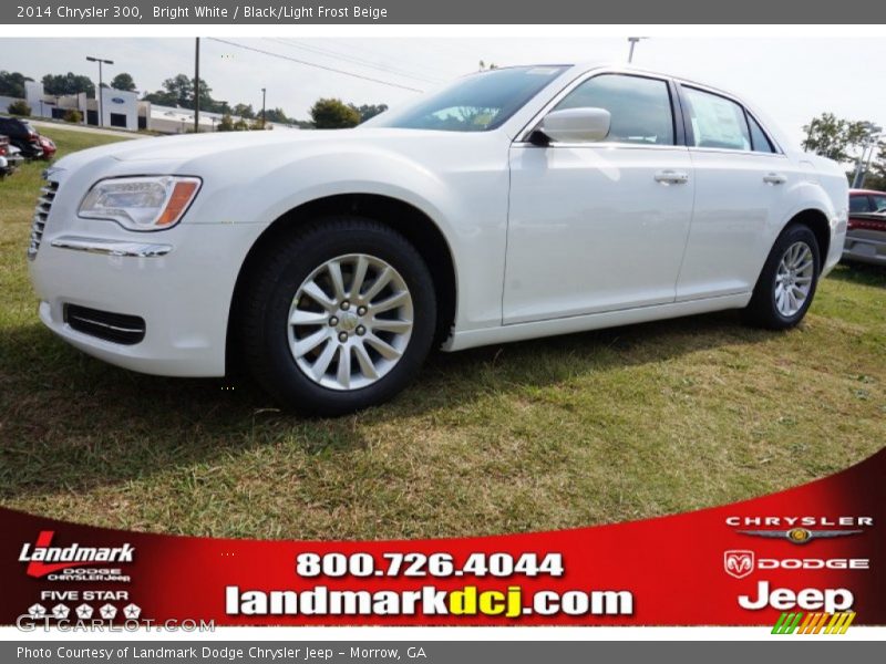 Bright White / Black/Light Frost Beige 2014 Chrysler 300