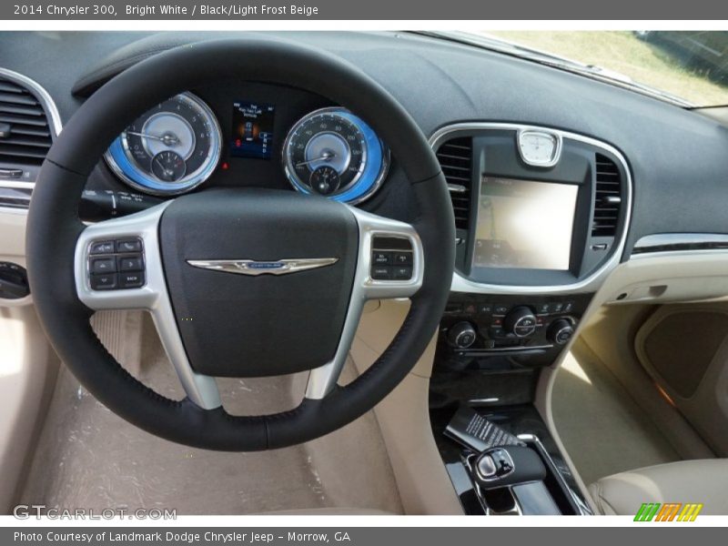Bright White / Black/Light Frost Beige 2014 Chrysler 300