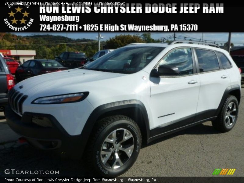 Bright White / Trailhawk Brown 2015 Jeep Cherokee Trailhawk 4x4