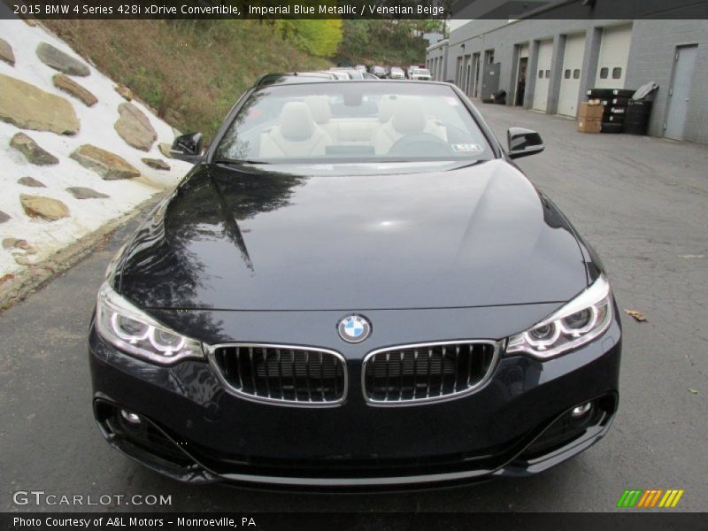 Imperial Blue Metallic / Venetian Beige 2015 BMW 4 Series 428i xDrive Convertible