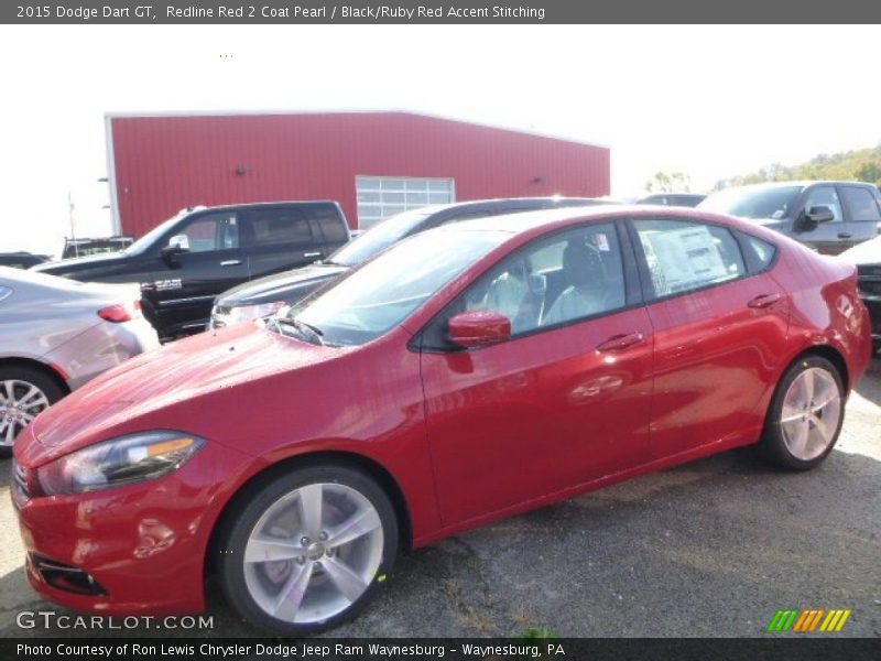 Redline Red 2 Coat Pearl / Black/Ruby Red Accent Stitching 2015 Dodge Dart GT
