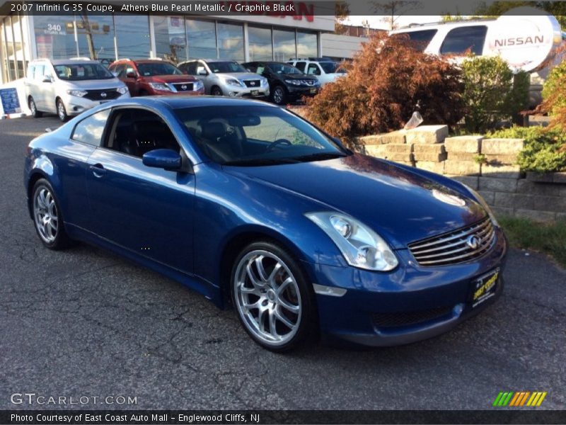 Athens Blue Pearl Metallic / Graphite Black 2007 Infiniti G 35 Coupe