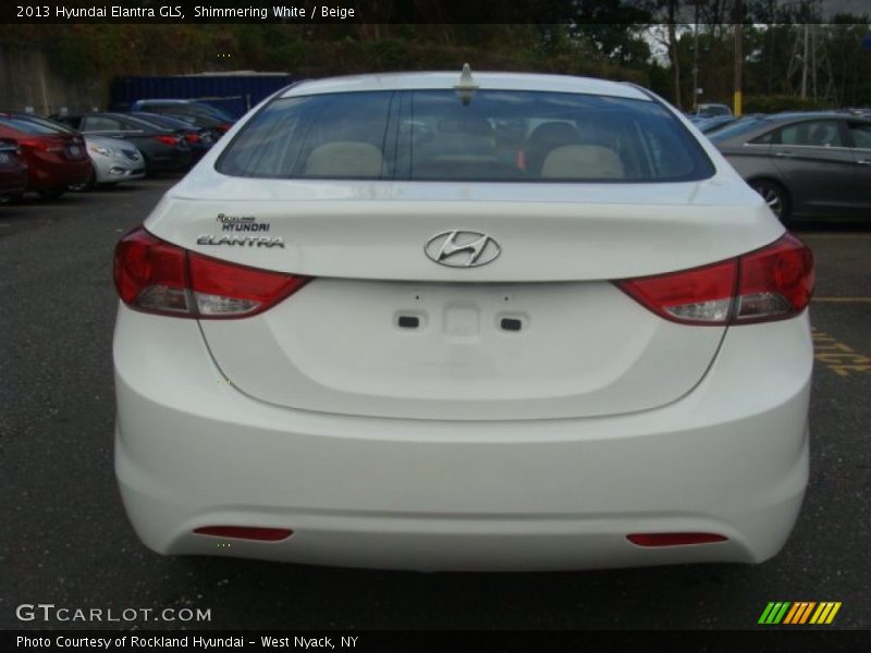 Shimmering White / Beige 2013 Hyundai Elantra GLS