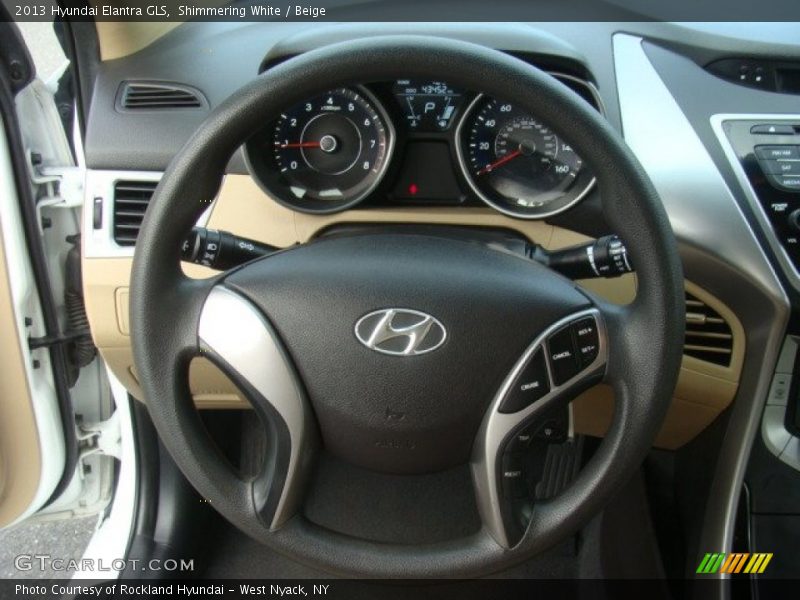 Shimmering White / Beige 2013 Hyundai Elantra GLS