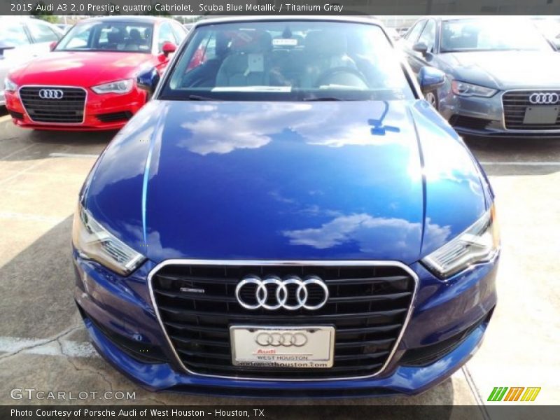 Scuba Blue Metallic / Titanium Gray 2015 Audi A3 2.0 Prestige quattro Cabriolet