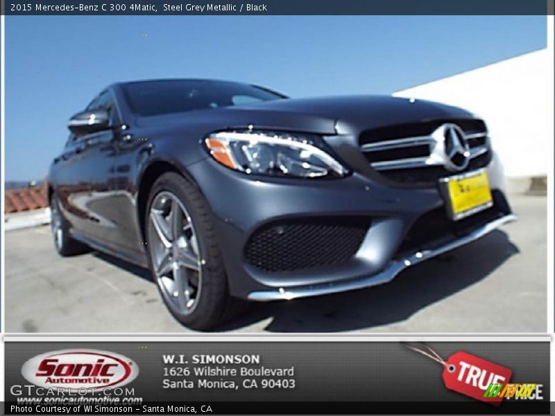 Steel Grey Metallic / Black 2015 Mercedes-Benz C 300 4Matic