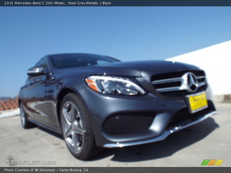 Steel Grey Metallic / Black 2015 Mercedes-Benz C 300 4Matic