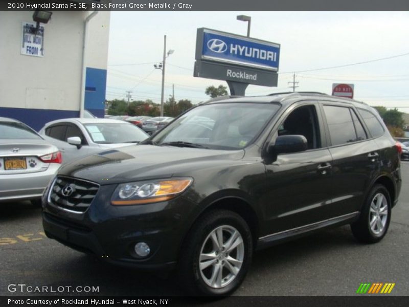Black Forest Green Metallic / Gray 2010 Hyundai Santa Fe SE