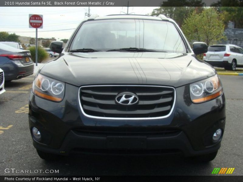Black Forest Green Metallic / Gray 2010 Hyundai Santa Fe SE