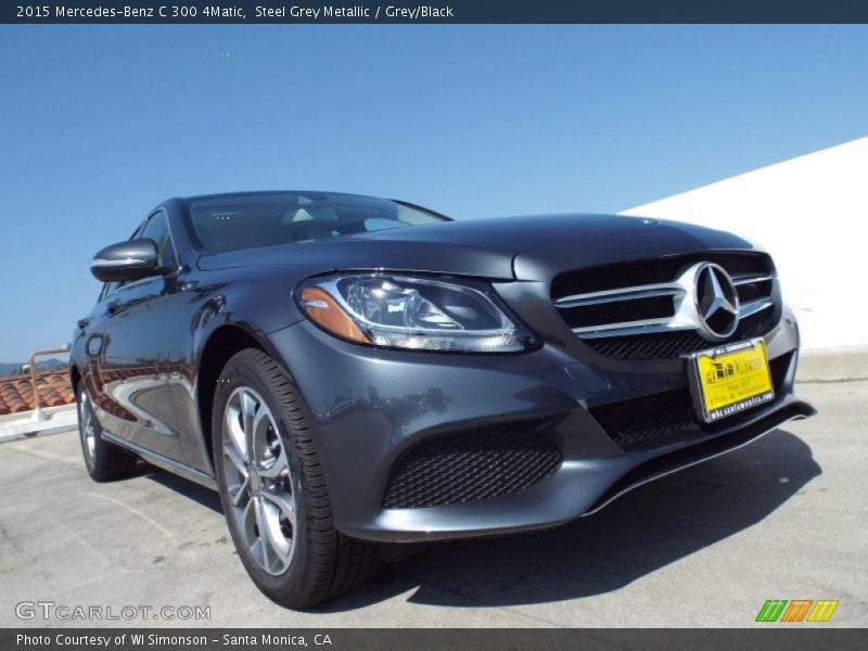 Steel Grey Metallic / Grey/Black 2015 Mercedes-Benz C 300 4Matic