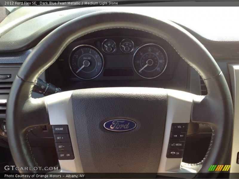 Dark Blue Pearl Metallic / Medium Light Stone 2012 Ford Flex SE