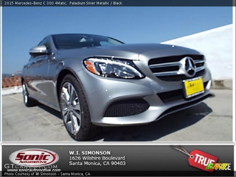 Paladium Silver Metallic / Black 2015 Mercedes-Benz C 300 4Matic