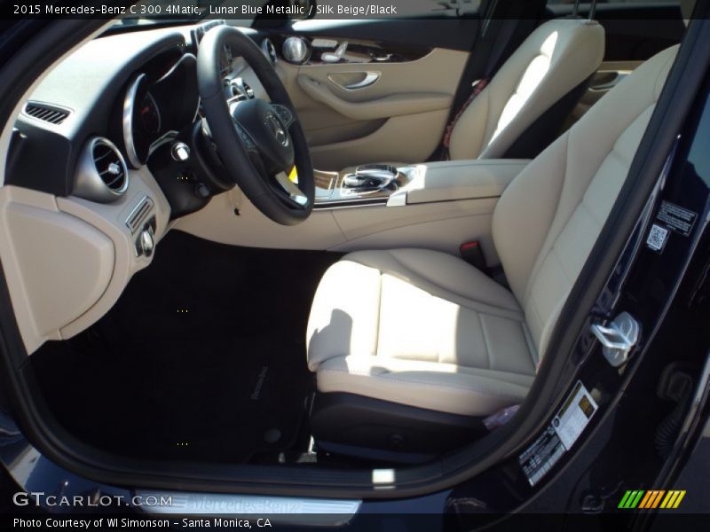 Lunar Blue Metallic / Silk Beige/Black 2015 Mercedes-Benz C 300 4Matic