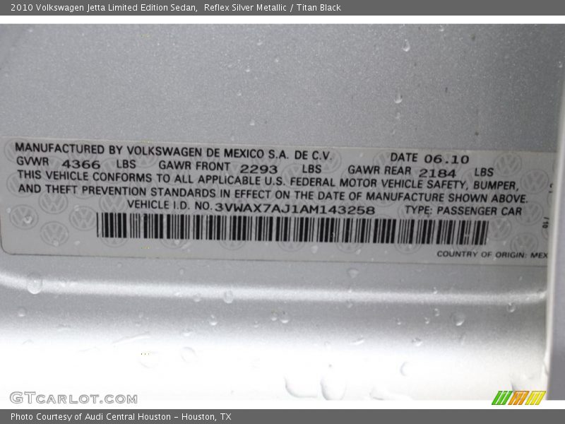 Reflex Silver Metallic / Titan Black 2010 Volkswagen Jetta Limited Edition Sedan