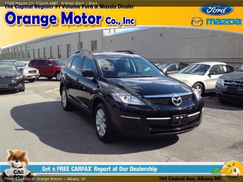 Brilliant Black / Black 2008 Mazda CX-9 Sport AWD