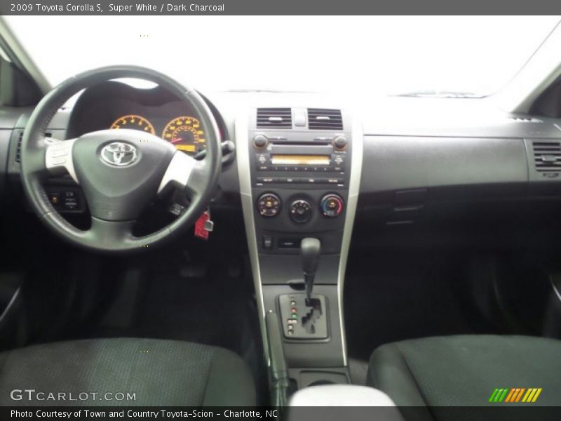 Super White / Dark Charcoal 2009 Toyota Corolla S