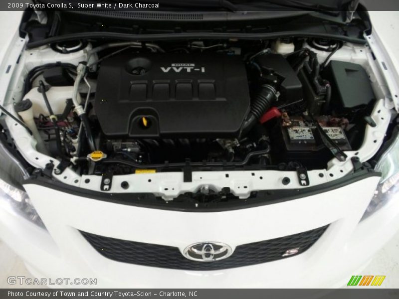 Super White / Dark Charcoal 2009 Toyota Corolla S
