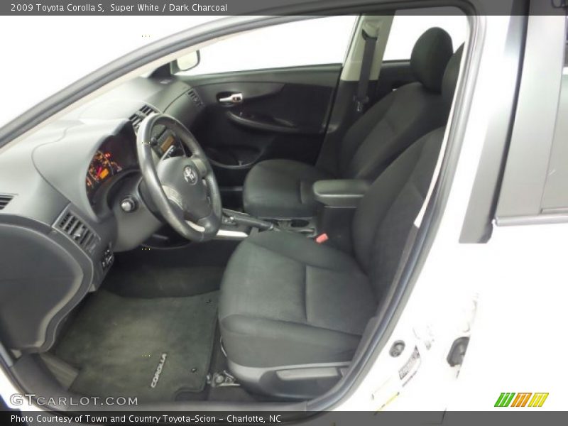 Super White / Dark Charcoal 2009 Toyota Corolla S