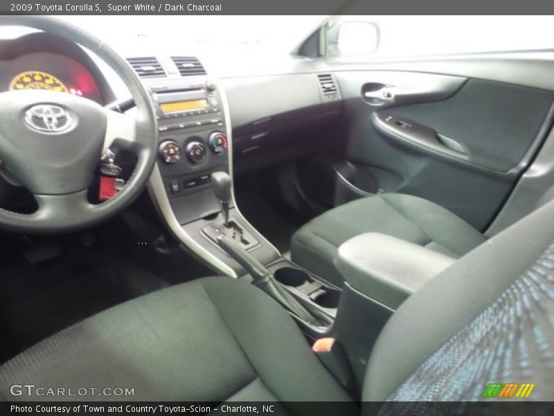 Super White / Dark Charcoal 2009 Toyota Corolla S