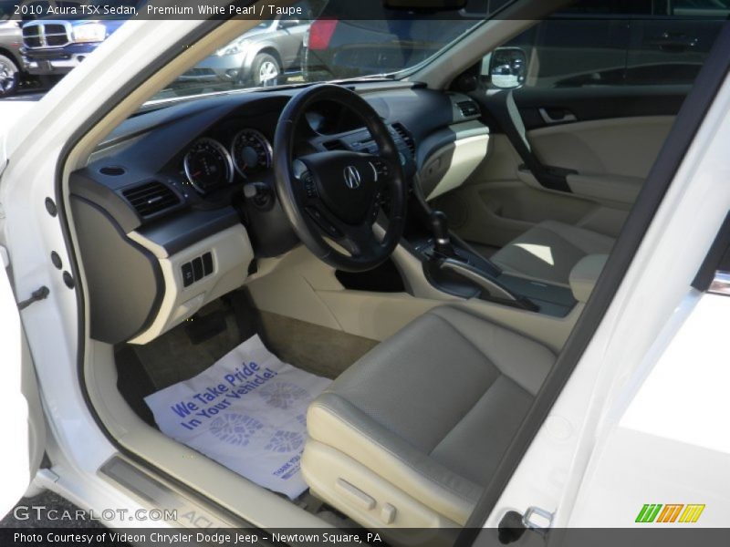 Premium White Pearl / Taupe 2010 Acura TSX Sedan