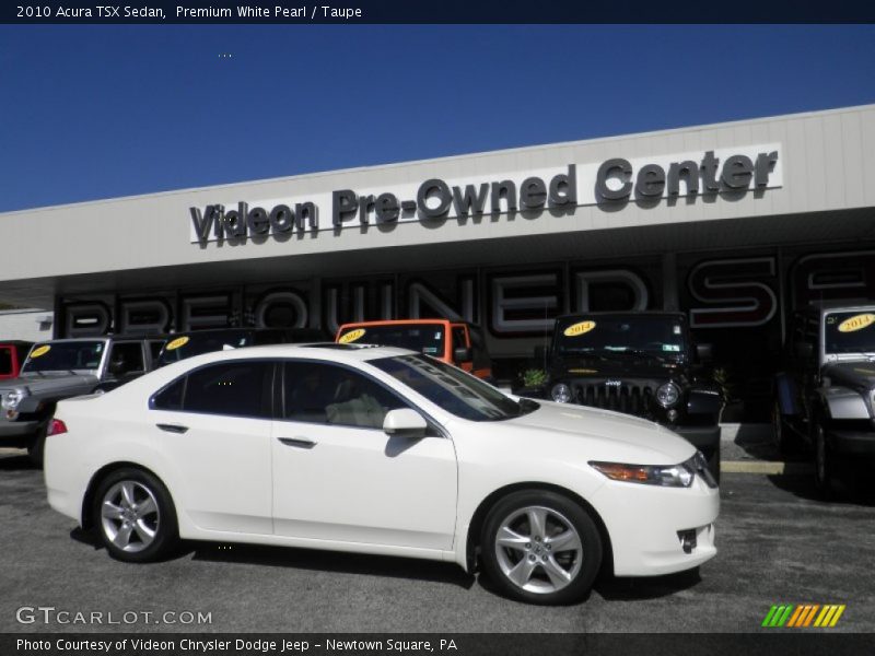 Premium White Pearl / Taupe 2010 Acura TSX Sedan