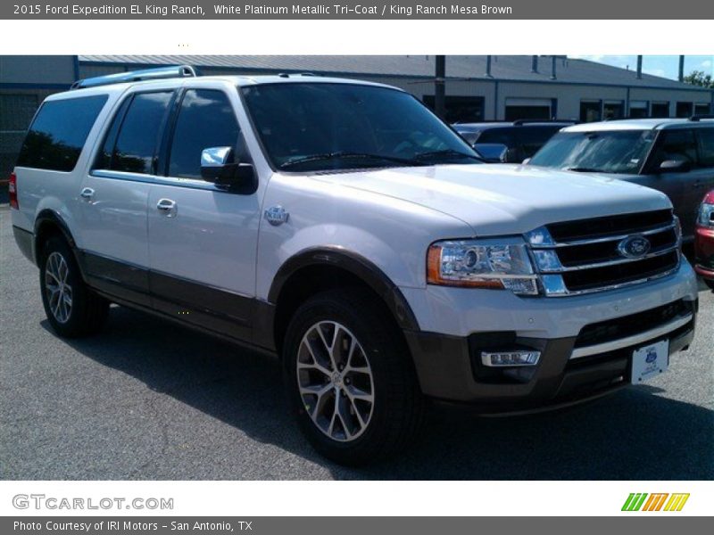 White Platinum Metallic Tri-Coat / King Ranch Mesa Brown 2015 Ford Expedition EL King Ranch