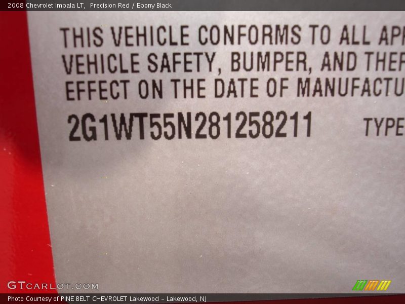 Precision Red / Ebony Black 2008 Chevrolet Impala LT