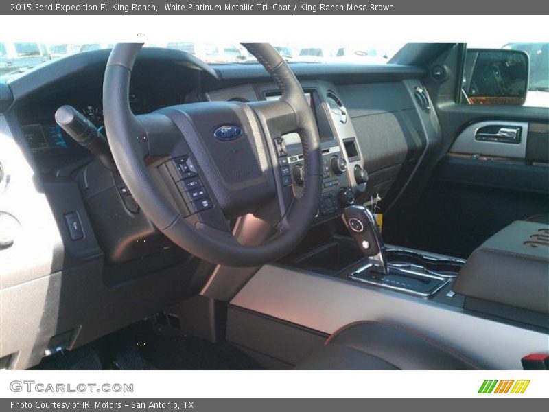 White Platinum Metallic Tri-Coat / King Ranch Mesa Brown 2015 Ford Expedition EL King Ranch