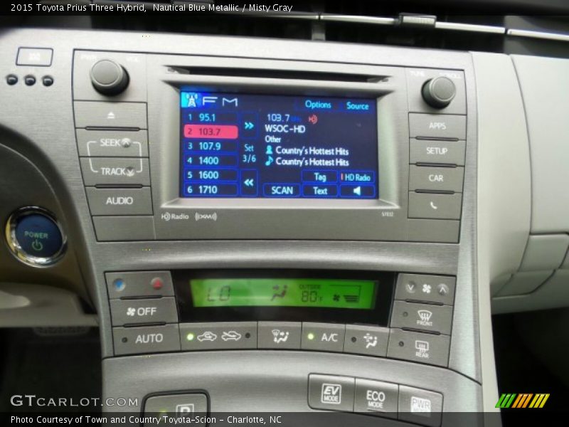 Nautical Blue Metallic / Misty Gray 2015 Toyota Prius Three Hybrid
