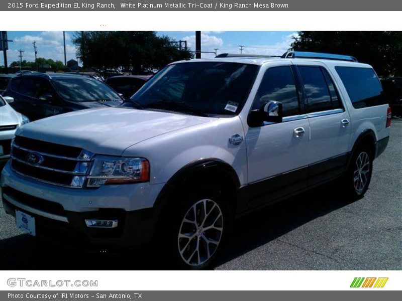 White Platinum Metallic Tri-Coat / King Ranch Mesa Brown 2015 Ford Expedition EL King Ranch