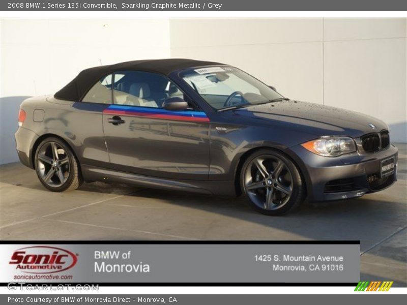 Sparkling Graphite Metallic / Grey 2008 BMW 1 Series 135i Convertible