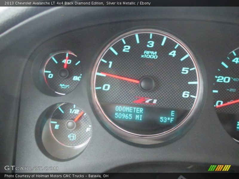 Silver Ice Metallic / Ebony 2013 Chevrolet Avalanche LT 4x4 Black Diamond Edition