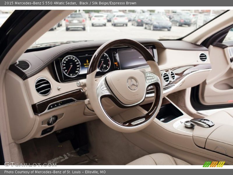 Black / Silk Beige/Espresso Brown 2015 Mercedes-Benz S 550 4Matic Sedan