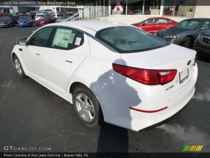 Snow White Pearl / Beige 2015 Kia Optima LX
