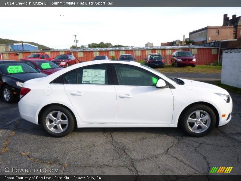 Summit White / Jet Black/Sport Red 2014 Chevrolet Cruze LT