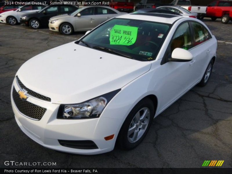Summit White / Jet Black/Sport Red 2014 Chevrolet Cruze LT
