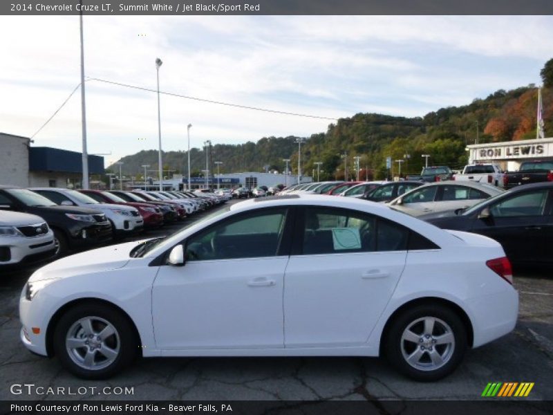 Summit White / Jet Black/Sport Red 2014 Chevrolet Cruze LT