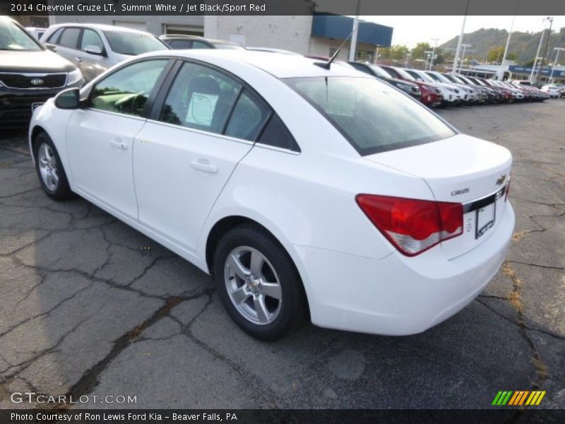 Summit White / Jet Black/Sport Red 2014 Chevrolet Cruze LT