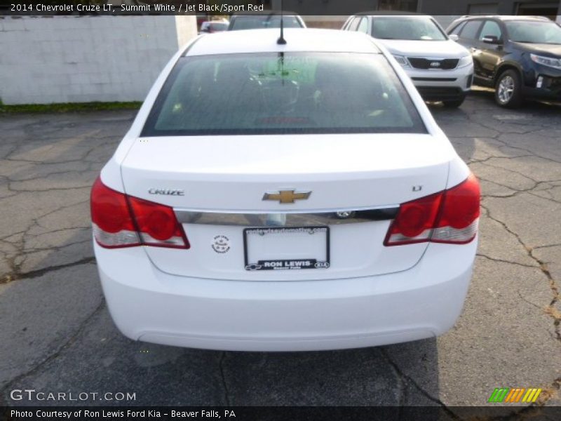 Summit White / Jet Black/Sport Red 2014 Chevrolet Cruze LT