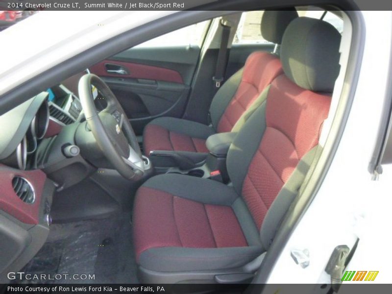 Summit White / Jet Black/Sport Red 2014 Chevrolet Cruze LT