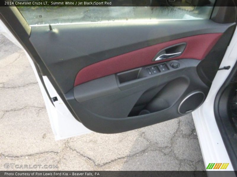 Summit White / Jet Black/Sport Red 2014 Chevrolet Cruze LT