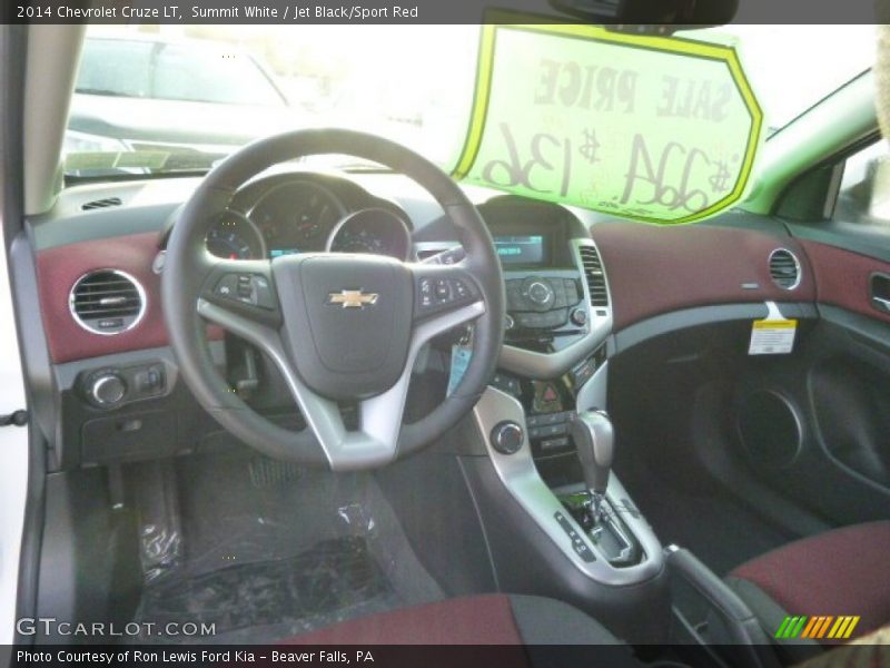 Summit White / Jet Black/Sport Red 2014 Chevrolet Cruze LT