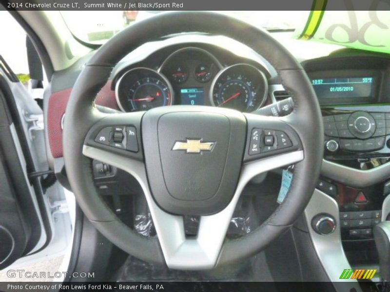 Summit White / Jet Black/Sport Red 2014 Chevrolet Cruze LT