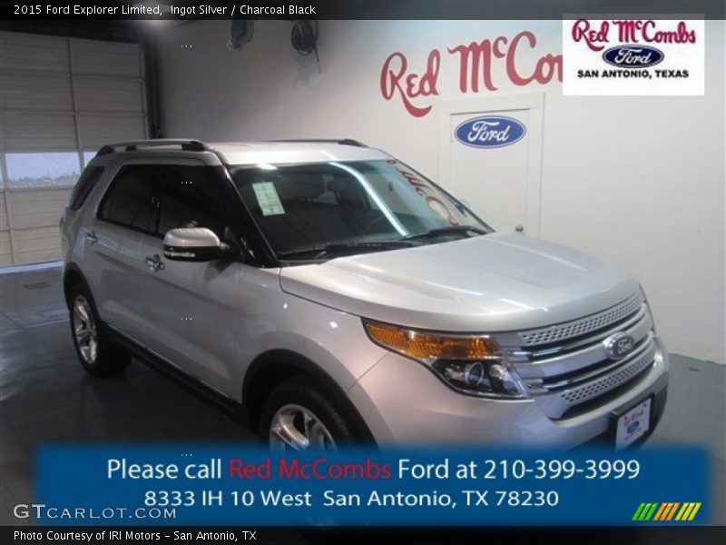 Ingot Silver / Charcoal Black 2015 Ford Explorer Limited