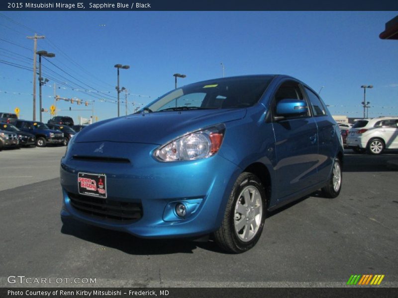 Sapphire Blue / Black 2015 Mitsubishi Mirage ES
