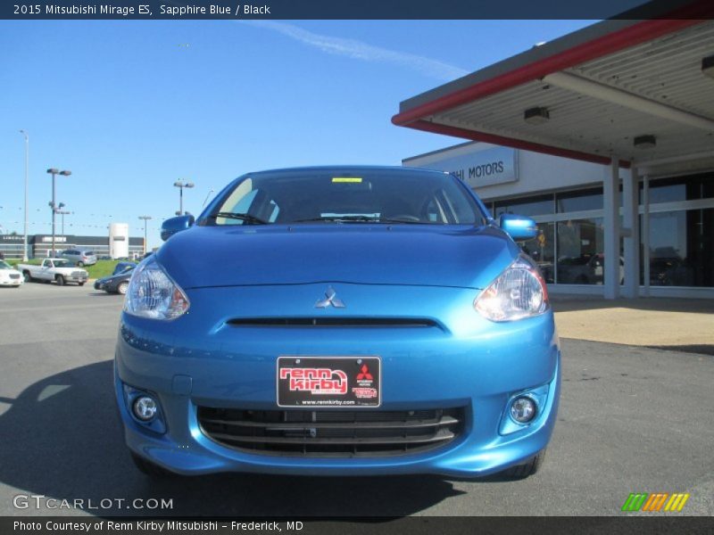 Sapphire Blue / Black 2015 Mitsubishi Mirage ES